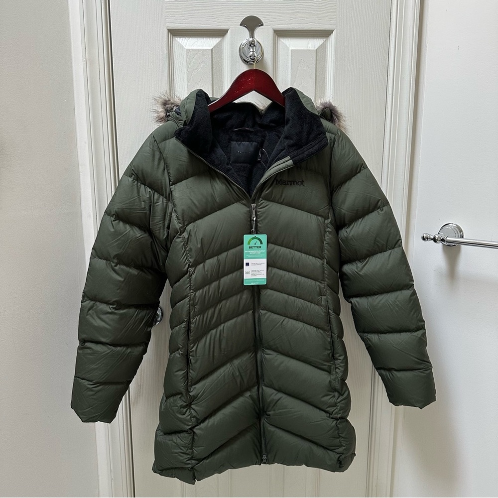 NWT Marmot Women's Montreal Down Green Coat Size Large